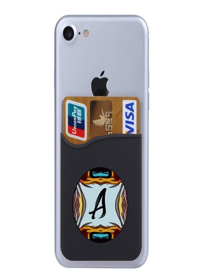 Plan To Gift Set of 3 Cell Phone Card Wallet, Silicone Phone Card Id Cash Wallet with 3M Adhesive Stick-on Alphabet A Color Abstract Printed Designer Mobile Wallet for Your Phone & Tablet - Image 3